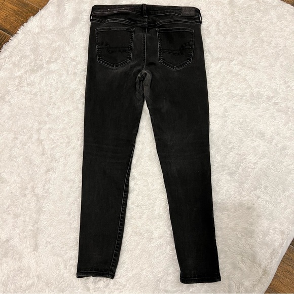 AMERICAN Eagle Women’s Super Super Stretch X Jean Jeggings Size 10 in Black - Picture 9 of 13